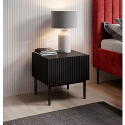 Zestaw szafek nocnych Nicole 46 cm - czarny / czarne nóżki